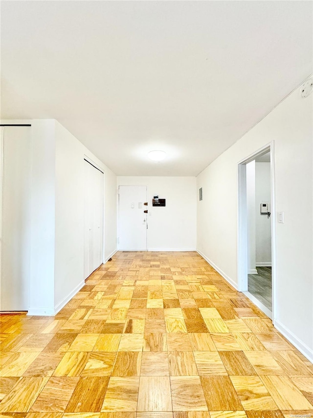 empty room featuring light parquet floors