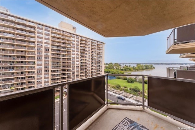 balcony with a water view