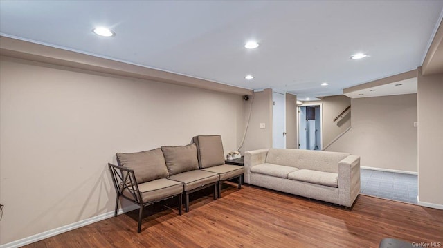 living room featuring wood-type flooring