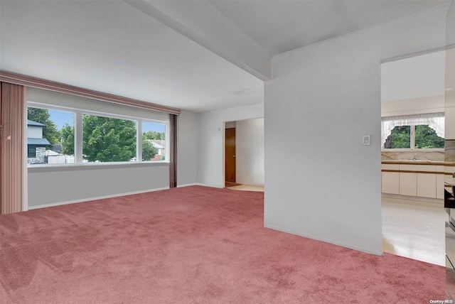 carpeted spare room with sink