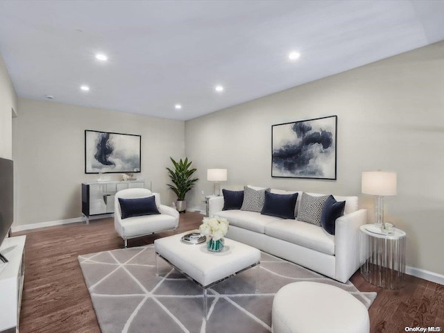 living room featuring wood-type flooring