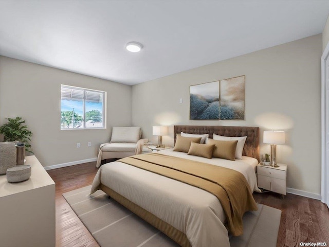 bedroom featuring wood-type flooring