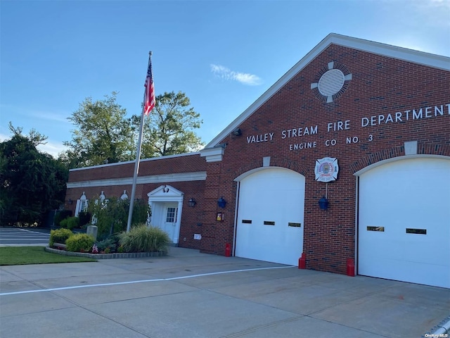 view of building exterior with a garage