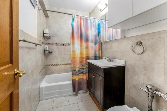 108-50 62nd Dr Unit 3F, Forest Hills, NY 11375 - full bath with tile walls, tile patterned flooring, shower / tub combo, and vanity