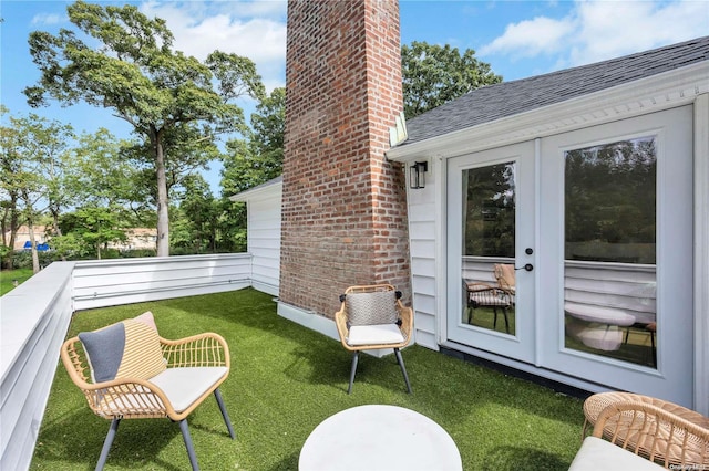 exterior space featuring french doors