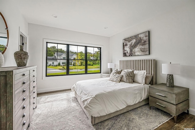 bedroom featuring hardwood / wood-style flooring