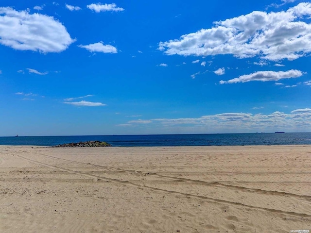 view of water feature featuring a beach view