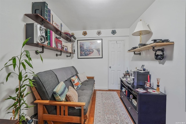 sitting room featuring hardwood / wood-style flooring