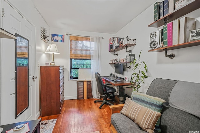 office featuring hardwood / wood-style flooring