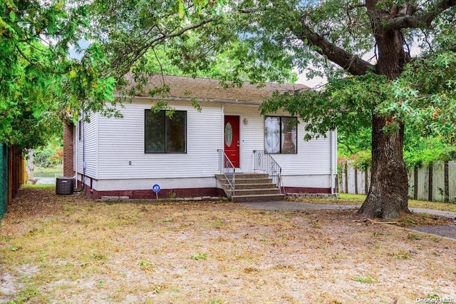 view of front of house with central AC unit