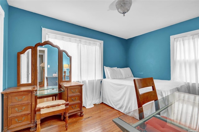 bedroom featuring light hardwood / wood-style floors