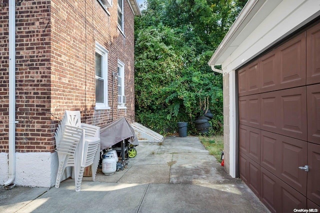 view of garage