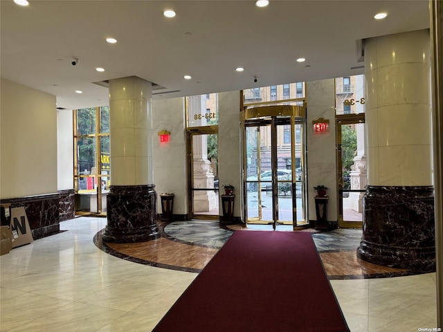 133-38 Sanford Ave Unit 9C, Flushing, NY 11355 - common area with recessed lighting and expansive windows
