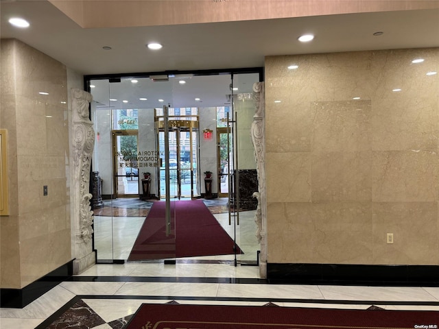 133-38 Sanford Ave Unit 9C, Flushing, NY 11355 - community lobby with recessed lighting and tile walls