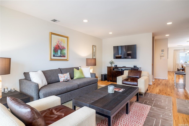 living room featuring hardwood / wood-style floors