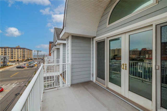 balcony with french doors