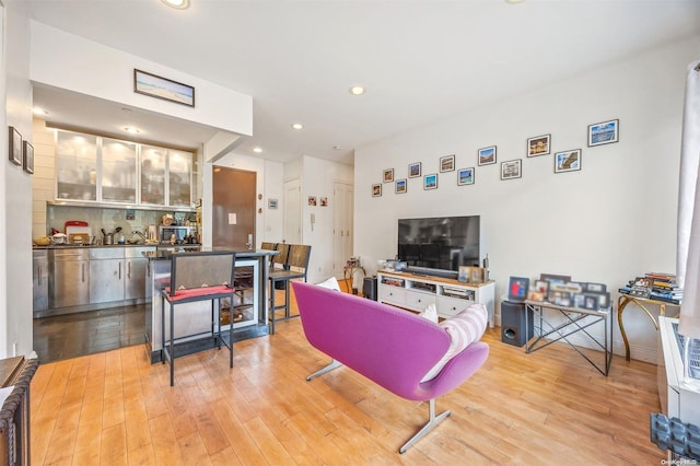 living room featuring light hardwood / wood-style floors