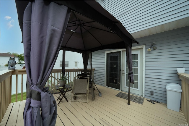 deck with a gazebo