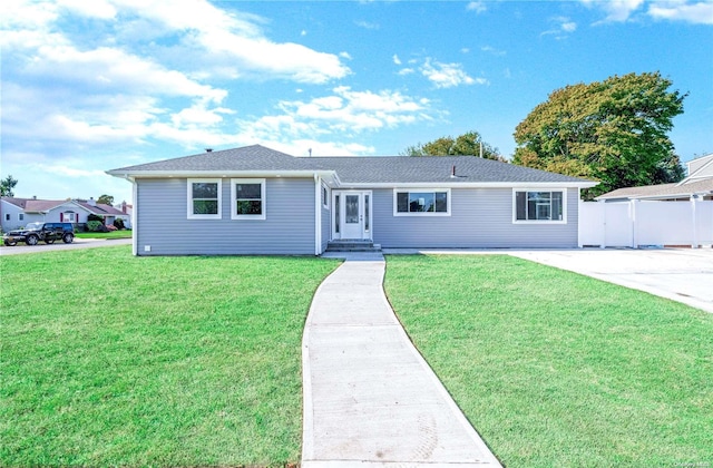 ranch-style house with a front yard