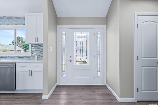 foyer entrance featuring light hardwood / wood-style flooring