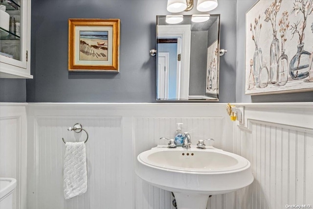 bathroom with sink and toilet