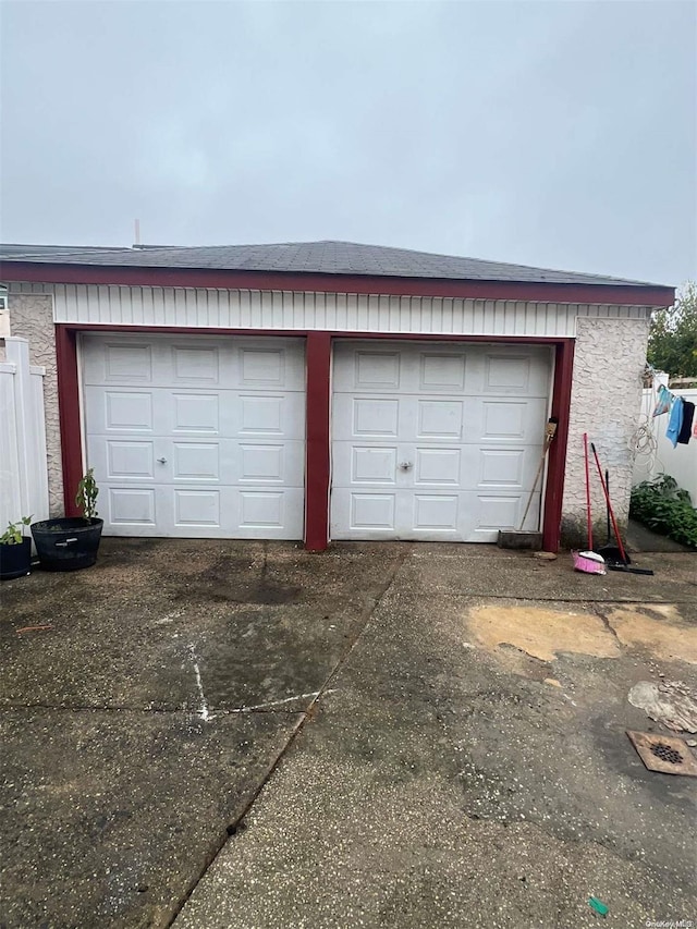 view of garage