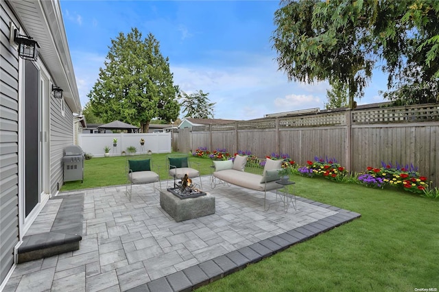 view of patio / terrace featuring a grill