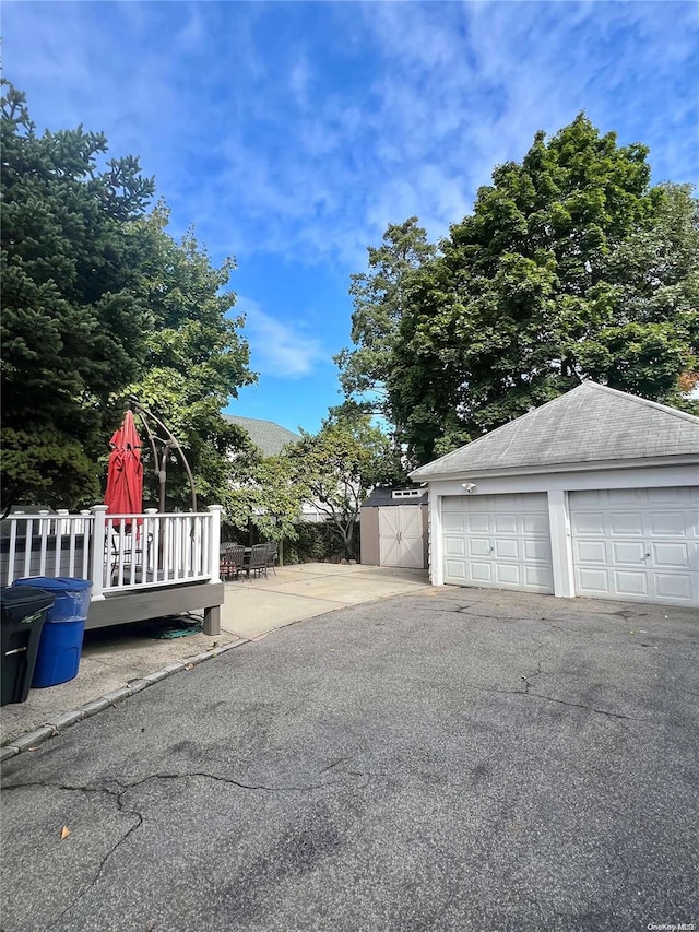 view of garage