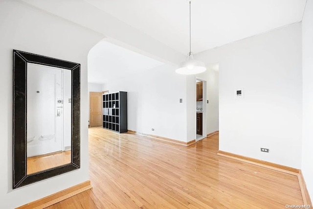 spare room featuring wood-type flooring