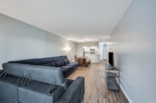 living room featuring light hardwood / wood-style floors