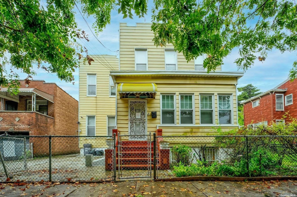 view of front of home with central AC