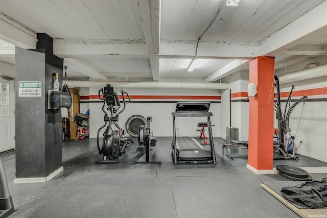 85-10 34th Ave Unit 421, Jackson Heights, NY 11372 - exercise room featuring baseboards