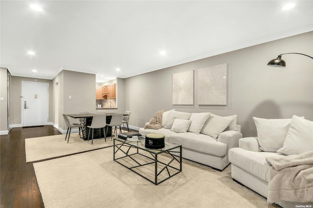 living room featuring wood-type flooring