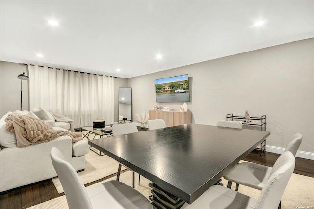 dining room featuring wood-type flooring