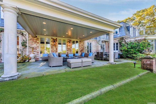 view of patio / terrace featuring an outdoor hangout area