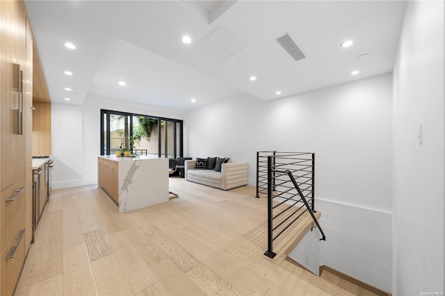 living room featuring light hardwood / wood-style floors