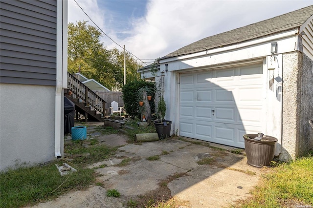 view of garage