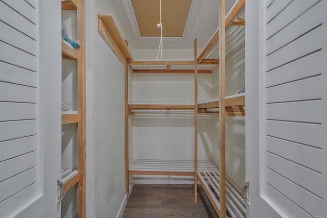 storage room with attic access