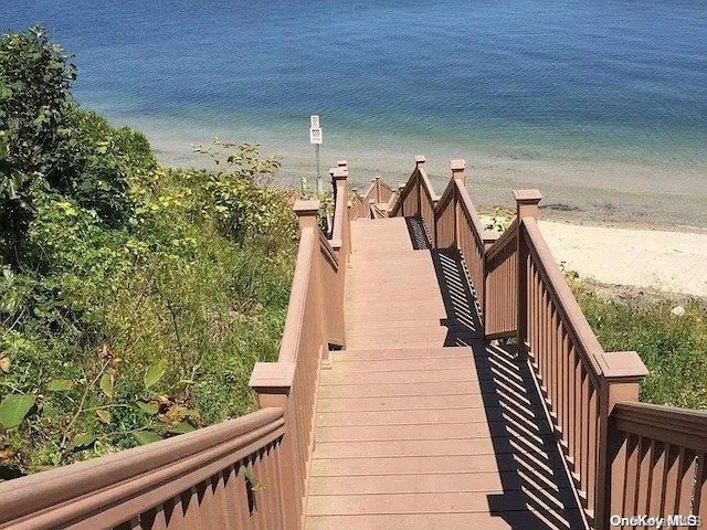 56 Woodcliff Trl, Baiting Hollow, NY 11933 - view of home's community featuring view of water and beach