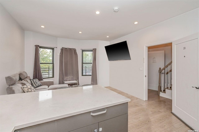 kitchen featuring light hardwood / wood-style flooring