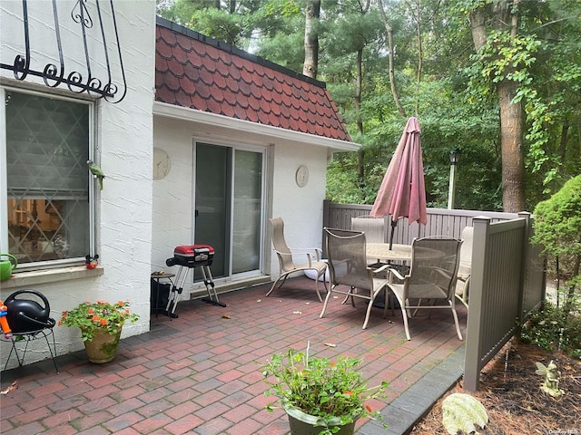 view of patio / terrace with a grill