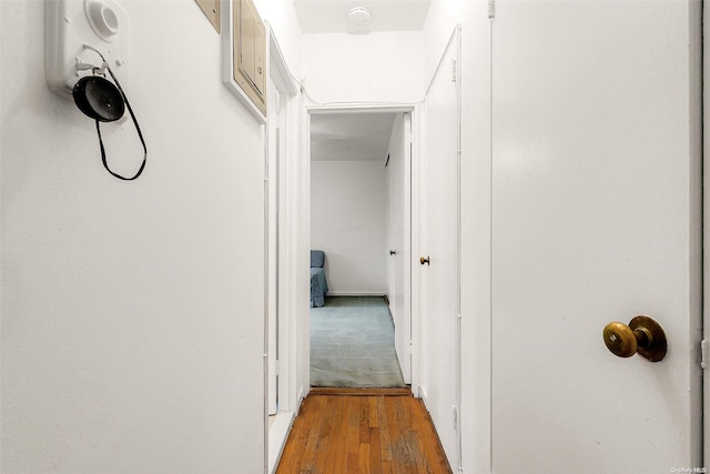 corridor featuring hardwood / wood-style flooring