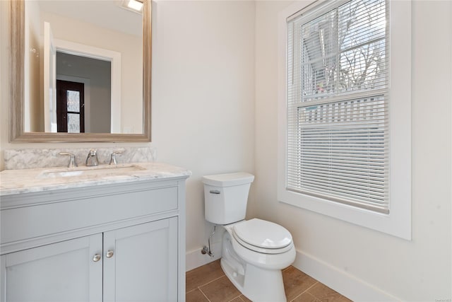 bathroom with toilet and vanity