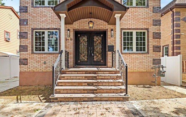 doorway to property with french doors