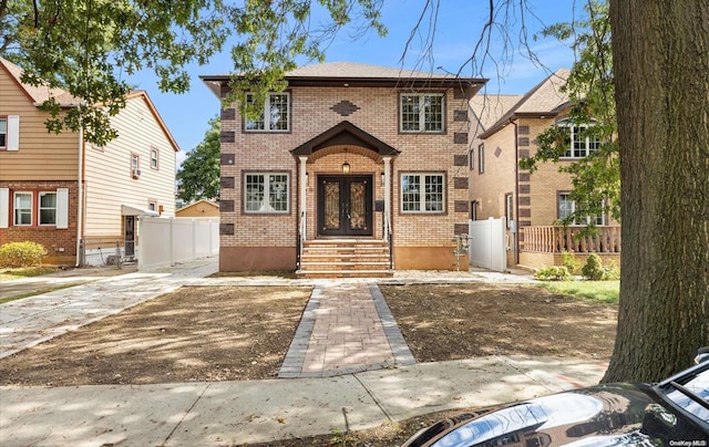 view of front of property with french doors