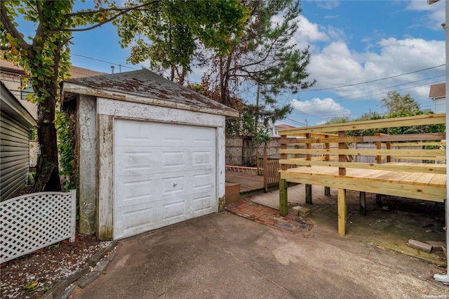 view of garage