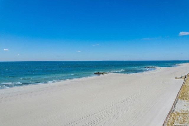 property view of water featuring a view of the beach