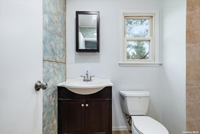 bathroom with vanity and toilet