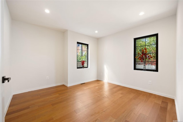 empty room featuring hardwood / wood-style floors and a healthy amount of sunlight