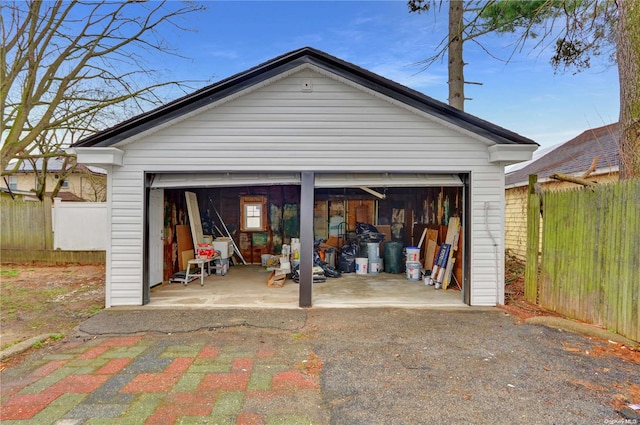 view of garage